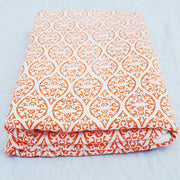 Natural Cotton Wooden Block Printed Dress Fabric